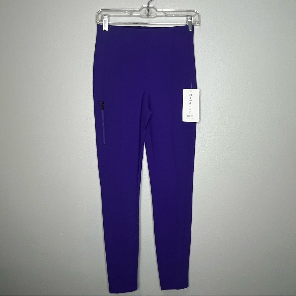 Athleta Glacier Snow Skinny‎ Pants Women 2 Purple Zip Pockets Outdoor Slim Taper